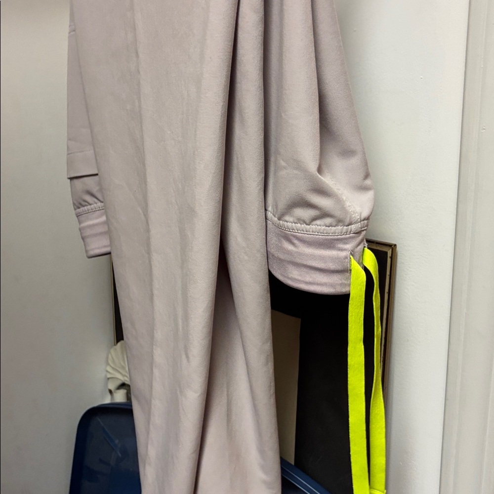 Figs Women's Scrub Top in Light Gray and Neon Yellow